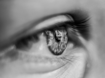 close up of a person's eye